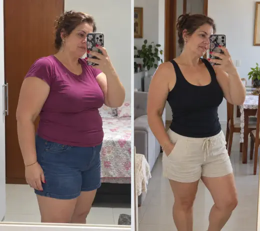 Antes e depois da cliente Cláudia
