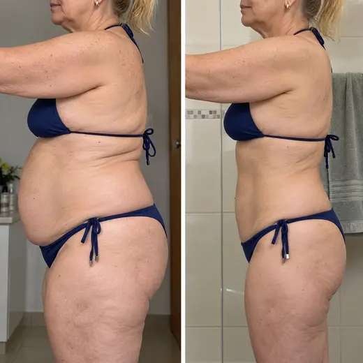 Antes e depois da cliente Rosângela