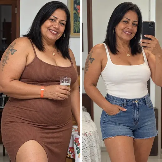 Antes e depois da cliente Vera